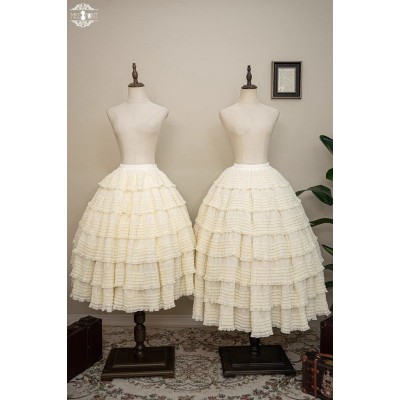 Miss Point Cat Rose Tea Multi-Tier Pleated Underskirt(Reservation/2 Colours/Full Payment Without Shipping)